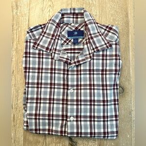 Egara performance nylon men button down plaid shirt size M